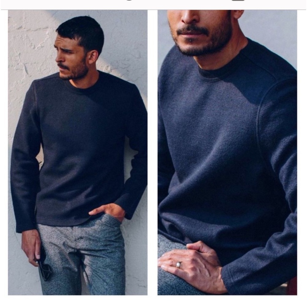 Taylor Stitch The Weekend crewneck NWT, Navy Boiled Wool Sweater Size 44